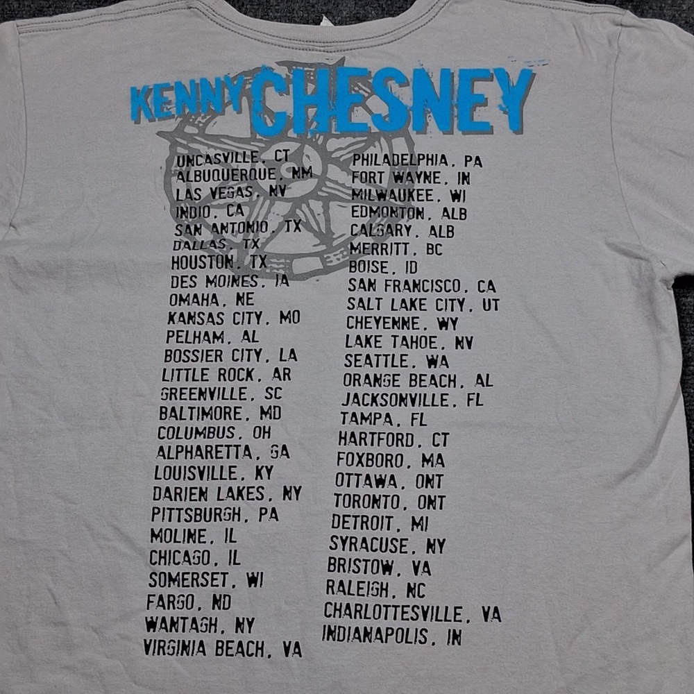 Kenny Chesney Concert‎ Tour Graphic T-Shirt Gray Organic Cotton Large - Picture 9 of 10